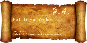 Hellinger Andor névjegykártya